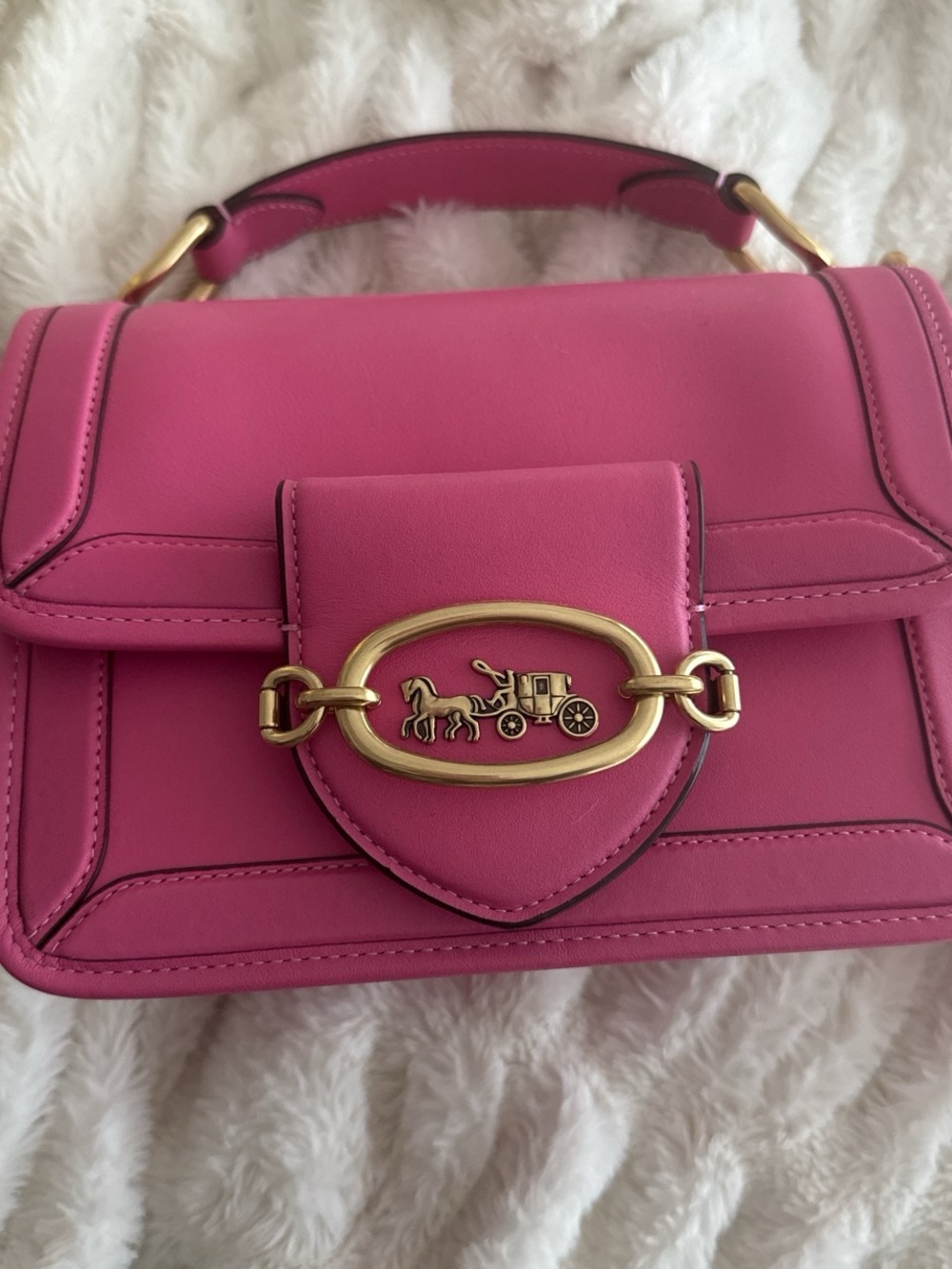 Coach Pink petunia hero Bag with Horse & Carriage Hardware